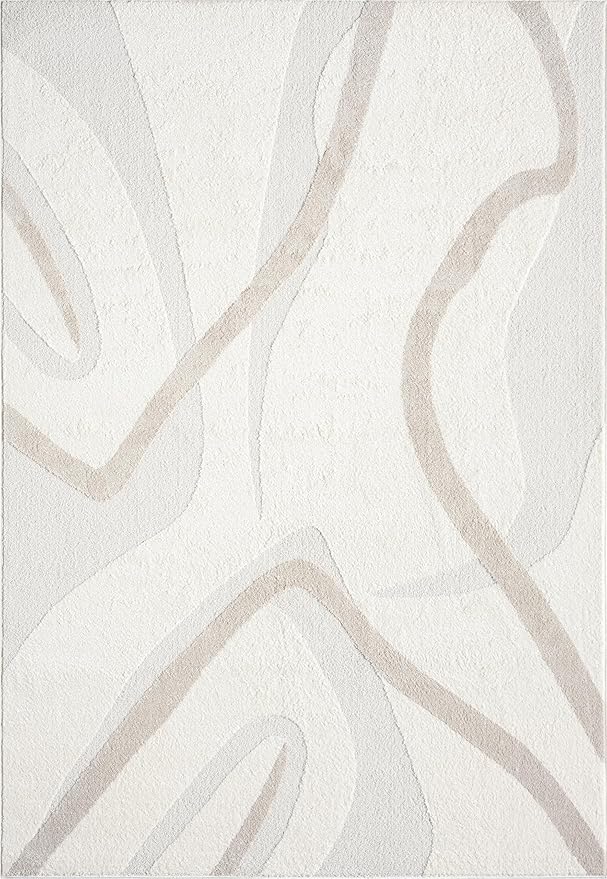 Abani Nomad Cream & Beige Area Rug 5' x 8' - Image 3