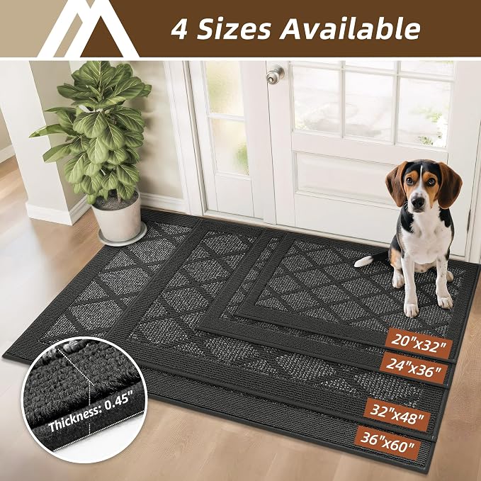 COSY HOMEER Non-Slip Door Mat 24"x36", Entryway Rugs Low Profile Absorbent Dirt - Image 5