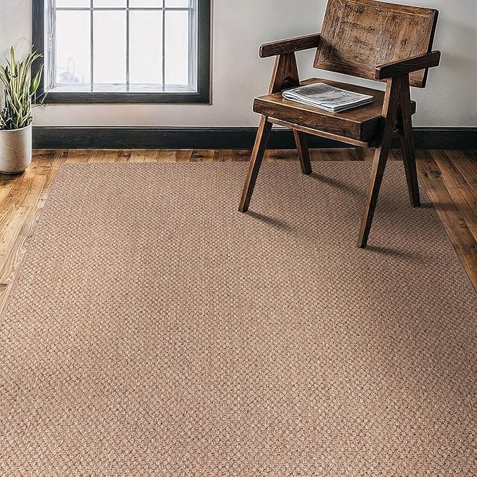 CAMILSON Easy Jute Rug 4x6, Indoor Outdoor Natural Color Farmhouse Area Rugs - Image 6