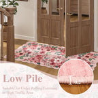 DUKINO 2x5 Washable Runner Rugs, Non Slip Floral Print Entryway Rug - Image 8
