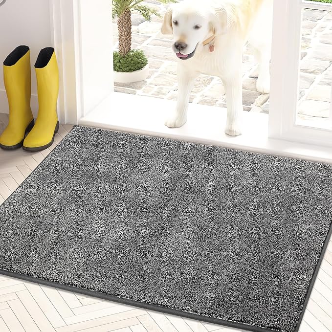 PURRUGS Dirt Trapping Door Mat 24" x 35.5", Non-Slip Machine Washable Entry Rug by PURRUGS