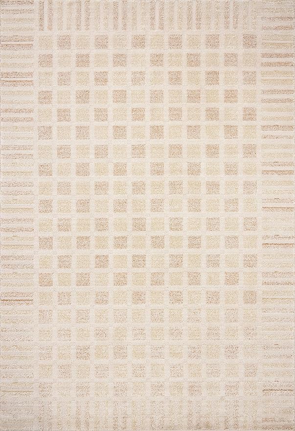 Loloi Chris Loves Julia Calvin Collection CLV-03 Bone/Natural 5'-3" x 5'-3" - Image 4
