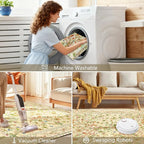 5x7 Area Rugs for Living Room, Machine Washable Non-Slip Carpet, Boho Floral - Image 8