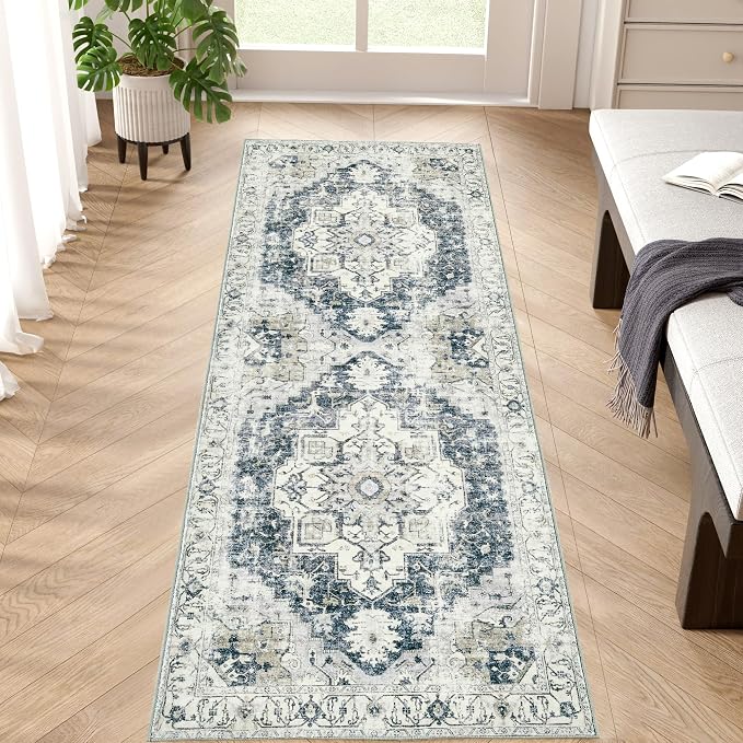 jinchan Kelda Runner Rug 2x5 Washable Rug Soft Hallway Runner Indoor Vintage by JINCHAN