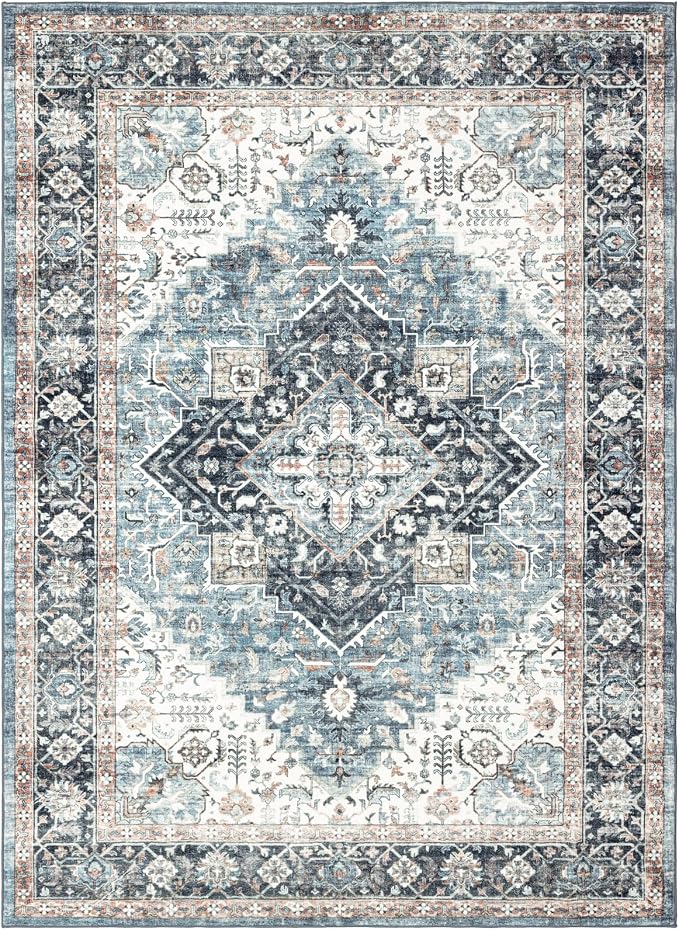 Area Rug 5×7, Vintage Boho Rug, Ultra-Soft Low Pile, Non Slip, Stain Resistant - Image 6