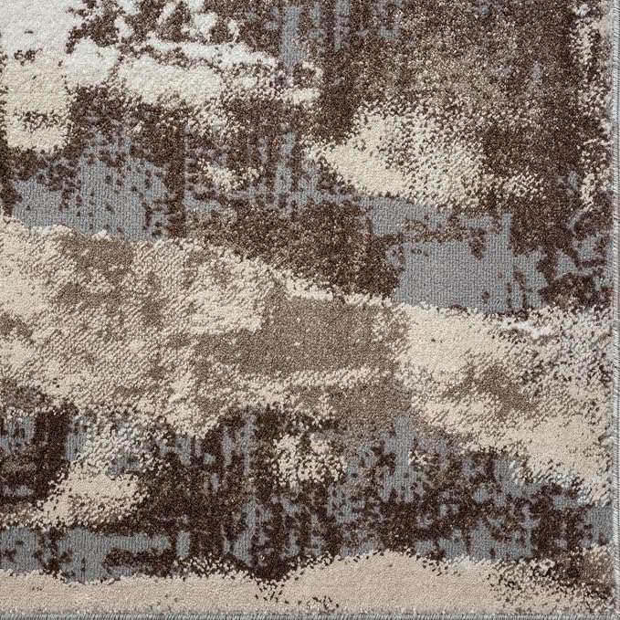 LUXE WEAVERS Euston Collection 7681 Brown 6x9 Modern Abstract Area Rug - Image 5