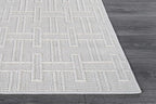Micro Loop Indoor Rug White 10x14 Boho Geometric Neutral Area Rugs - Image 9