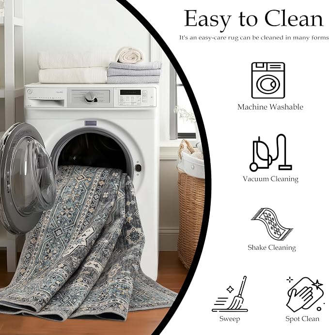 Area Rug Non Slip Machine Washable Ultra Soft Living - Image 3