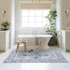 Washable Area Rug. Modern Farmhouse. Vintage. Turkish. Bohemian. Distressed. - Image 9