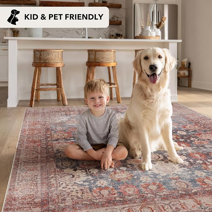 Kuden 8x10 Large Area Rug, Machine Washable Area Rug - Image 6