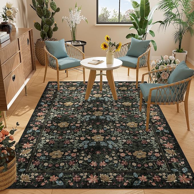 DUKINO 4x6 Rugs for Living Room, Lightweight Non Slip Washable Rug - Image 6
