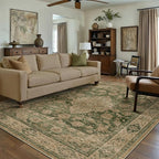 HUGEAR Retro Green Area Rug 8x10 Machine Washable Living Room Rugs Distressed - Image 3