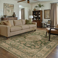 HUGEAR Retro Green Area Rug 6x9 Machine Washable Living Room Rugs Distressed by HUGEAR
