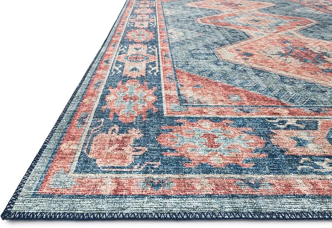 Loloi Skye Collection SKY-03 Turquoise/Terracotta 2'-6" x 10'-0" Runner Rug - Image 4