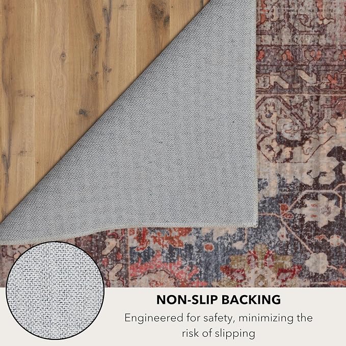 Kuden 5x7 Area Rug, Machine Washable Area Rug - Image 7