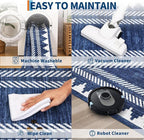 Geometric Bordered 2x6 Washable Runner Rug - Image 5