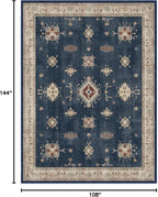 RUGGABLE Washable Vintage Area Rug – Verena Sapphire 9x12, Stain-Resistant - Image 2