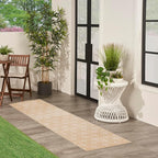 Nourison Home Essentials Indoor/Outdoor Beige Ivory 2'2" x 7'6" Area -Rug - Image 3