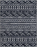 KUTA Area Rug 5x7 Black, Washable Boho Large Living Room Moroccan Rugs Non-Slip - Image 8