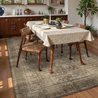 Washable Area Rug 3' x 5 ' Vintage Traditional Persian Mat - Image 3