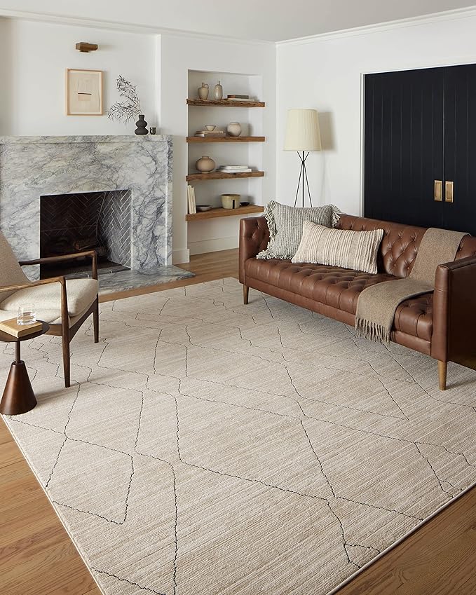 Loloi Darby Collection DAR-03 Sand/Charcoal 11'-6" x 15' Area Rug by Loloi