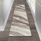LUXE WEAVERS Lagos Collection 7983 Brown 2x7 Art Deco Geometric Area Rug - Image 2