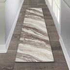 LUXE WEAVERS Lagos Collection 7983 Brown 2x7 Art Deco Geometric Area Rug by LuxeWeavers