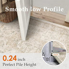 Entryway Area Rug 3x5 Washable Beige Vintage Distressed Carpet Oriental Soft - Image 3