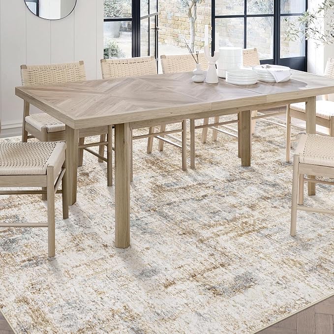 Area Rugs 6x9 Living Room: Washable Rug Modern Abstract Large Rugs Soft Non - Image 4