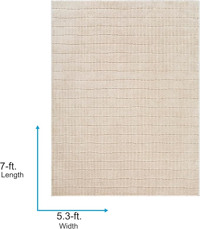 Livabliss x Our PNW Home Cascade Minimalist Striped Area Rug, Light Brown - Image 2