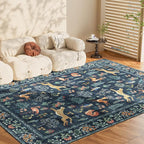 DUKINO 9x12 Rug, Washable Animal Living Room Rug - Image 8