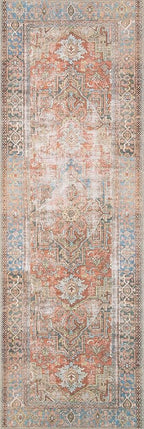 Loloi Loren Collection LQ-15 Terracotta/Sky 3'-6" x 5'-6" Accent Rug - Image 7