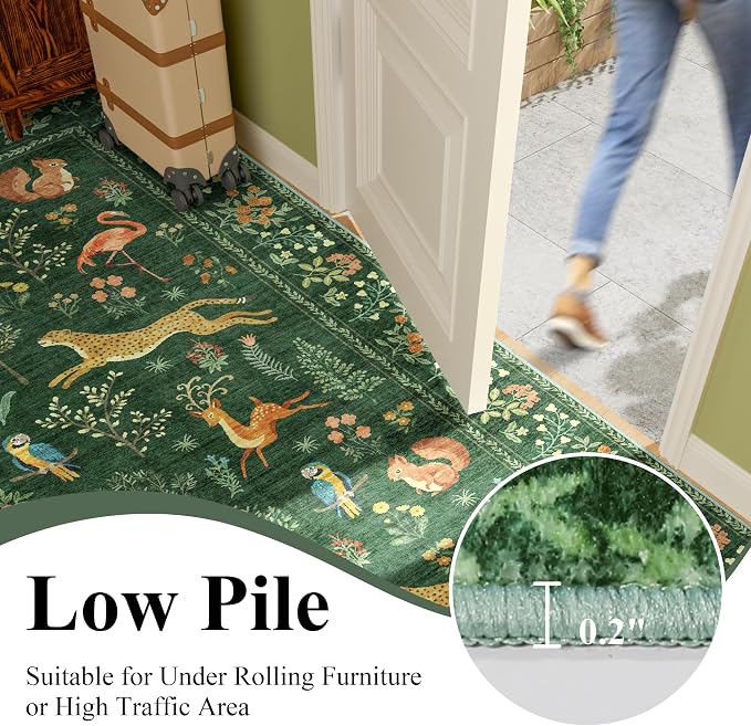 DUKINO 6x9 Rug, Washable Animal Living Room Rug - Image 6