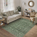 Green Area Rug 4x6 Washable Office Entryway Carpet Soft Vintage Indoor Kitchen by PureCozy