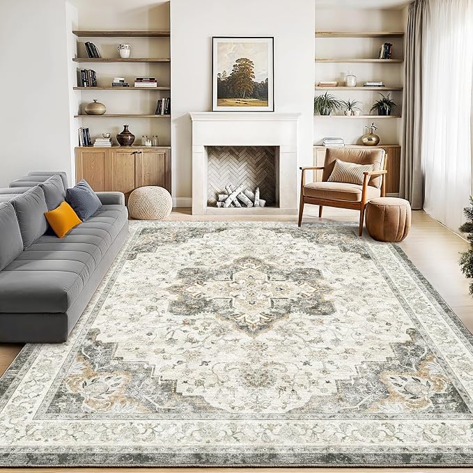 Marsail 8x10 Washable Area Rug, Soft & Slip-Resistant Large Area Rug by Marsail