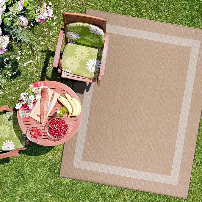 CAMILSON Outdoor Rug 6x9, Modern Outside Rugs - Image 6
