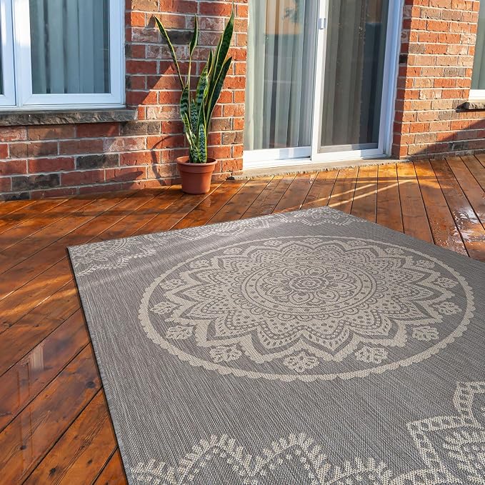 CAMILSON Outdoor Rug 10x14 Modern Area Rugs - Image 6