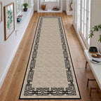 Vintage Tribal Hallway Rugs, Southwest Brown Rustic Native Ethnic Greek Key - Image 3