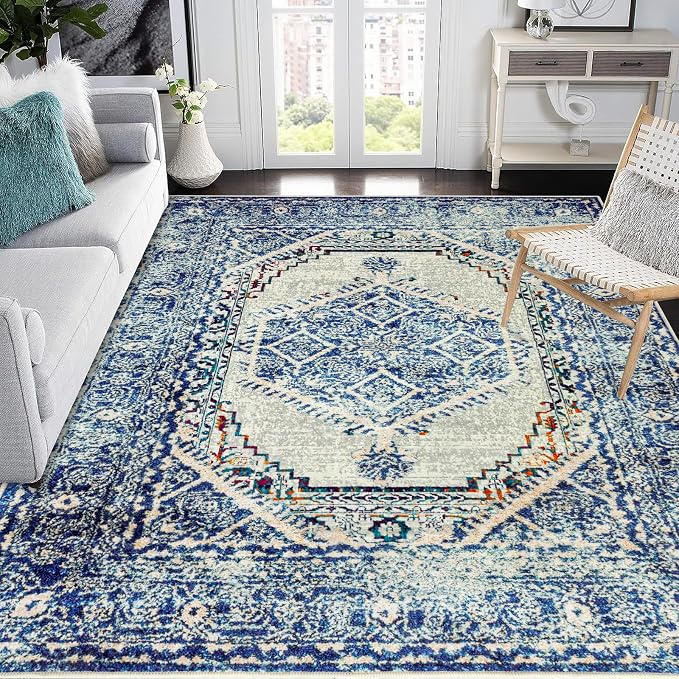 Easy-Going Area Rug 5x7 Washable Boho Rugs by Easy-Going