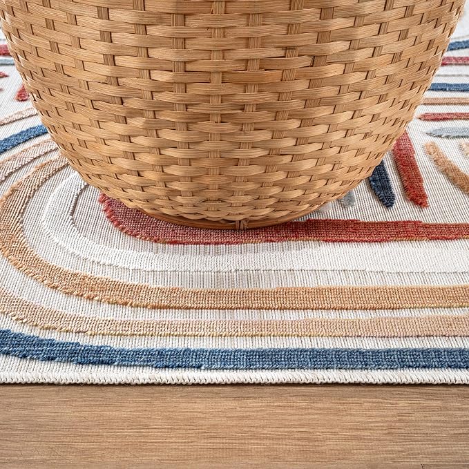 CAMILSON Indoor Outdoor Rug, Easy-Cleaning Non-Shedding Living Room, Garden and - Image 9