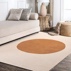 JONATHAN Y Machine Washable Indoor Area Rug 9X12 Cream/Terracotta, Cirkel - Image 2