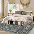 9x12 Area Rug for Living Room, Soft Large Rugs Blue Washable Rugs, Indoor - Image 2