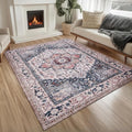 PURRUGS Vintage Farmhouse Boho Area Rug 5x7 ft, Non-Slip Machine Washable Rug by PURRUGS
