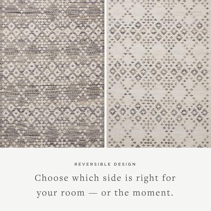 Loloi Angela Rose Rivers Collection RIV-01 Denim/Ivory 5'-0" x 7'-6" Reversible - Image 4