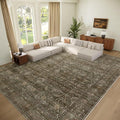 Washable 9x12 Area Rugs for Living Room, Boho Non-Slip Vintage Distress Lager by Hedwior