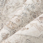 Beige Area Rug 9x12 Washable Vintage Carpet - Image 8