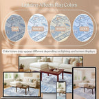 Fame Living Cream Blue Oushak Rug, Large Area Rugs - Image 7