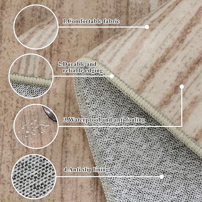 HelloTree Area Rug for Living Room 6x9 Washable Geometric Moroccan Rug Stripe - Image 8