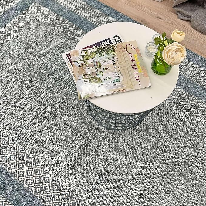 Alfa Rich 5x8 Light Blue Washable Area Rugs - Image 5