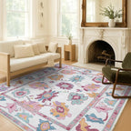 Fame Living Pink Oushak Rug, Modern Small Rugs, Door mat, Doormat - Image 2